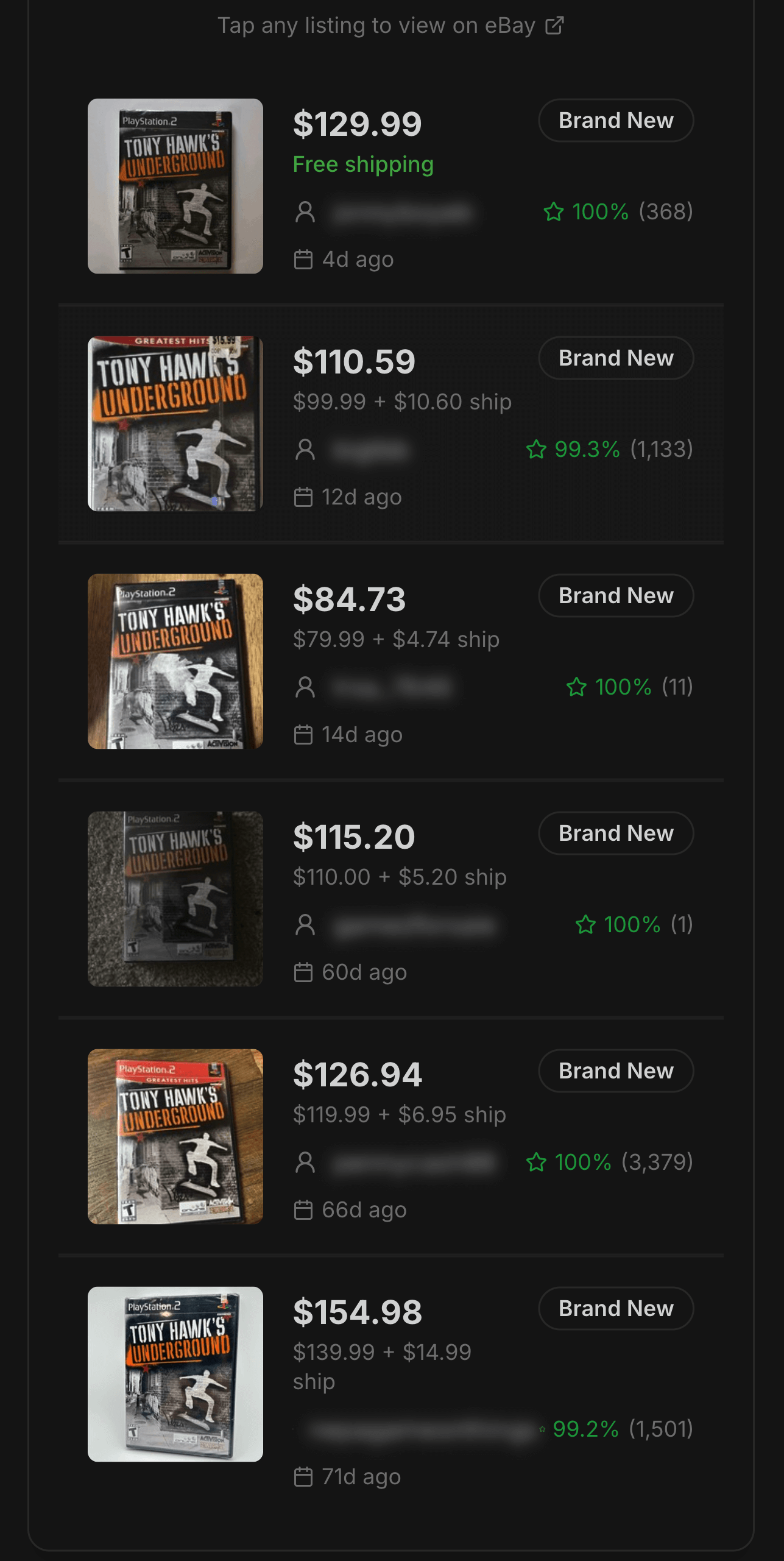 BuyMap mobile listings view